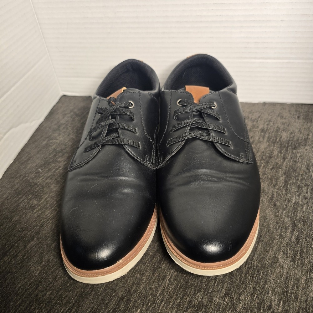 Max + Jake Oscar Mens Black Faux Leather Dress Sneakers Size 7M